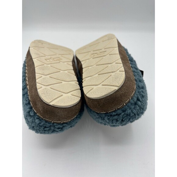 LL Bean Women's Sherpa Slippers Fleece Lined Blue Cozy Winter Loafers Size 7 - Picture 9 of 10